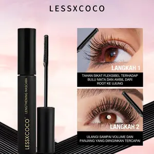 [LESSXCOCO]Waterproof Mascara Long LastingNatural Curling Eye Lash Makeup Maskara EyelashBlack