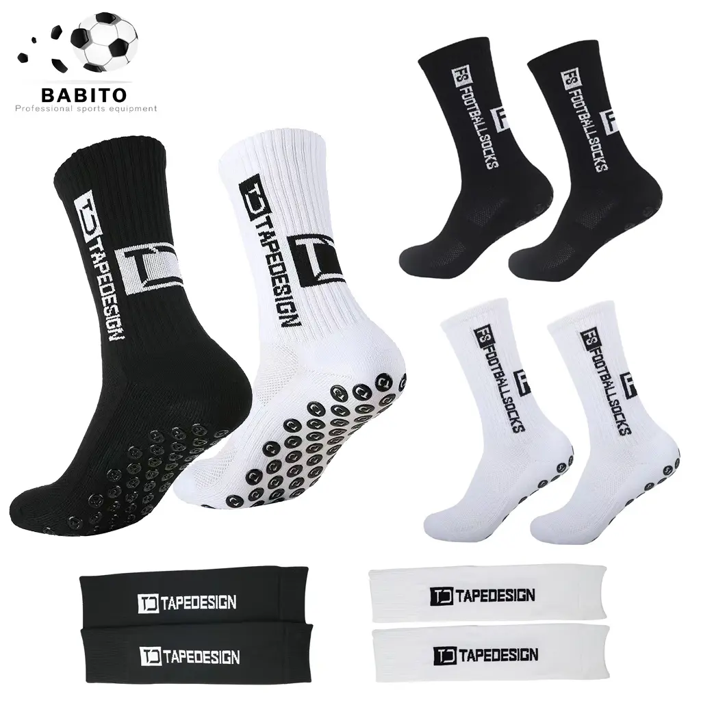 Stokin Bola Sepak, BABITO FS TC, Profesional, Mewah dan Trendi, Tebal, Anti-gelincir, Sesuai untuk Sukan, Bahagian Bawah Silikon, Sesuai untuk Bola Sepak dan Bola Keranjang, Stokin Cengkaman