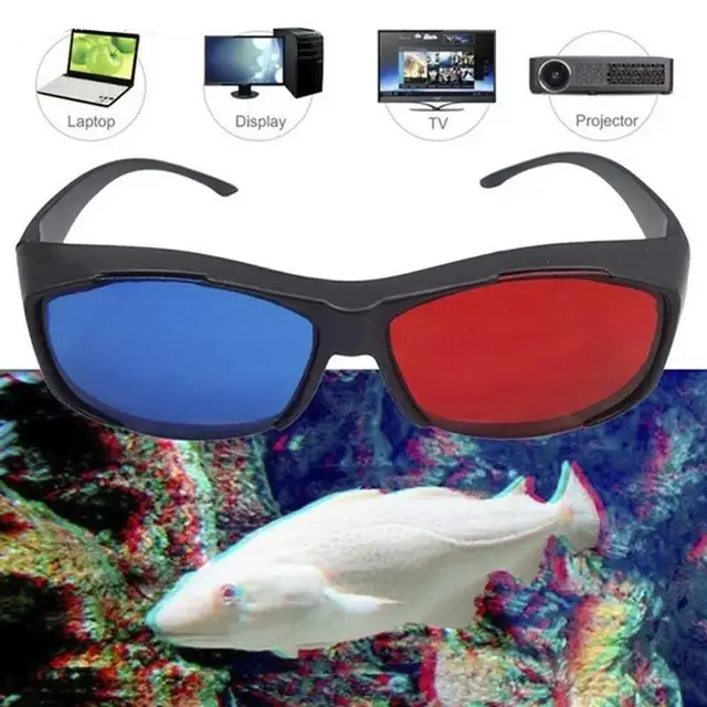 Kacamata 3D Glasses Plastic Frame H3 Merah Biru Film 4D Movie HD Movie Cinematic 2