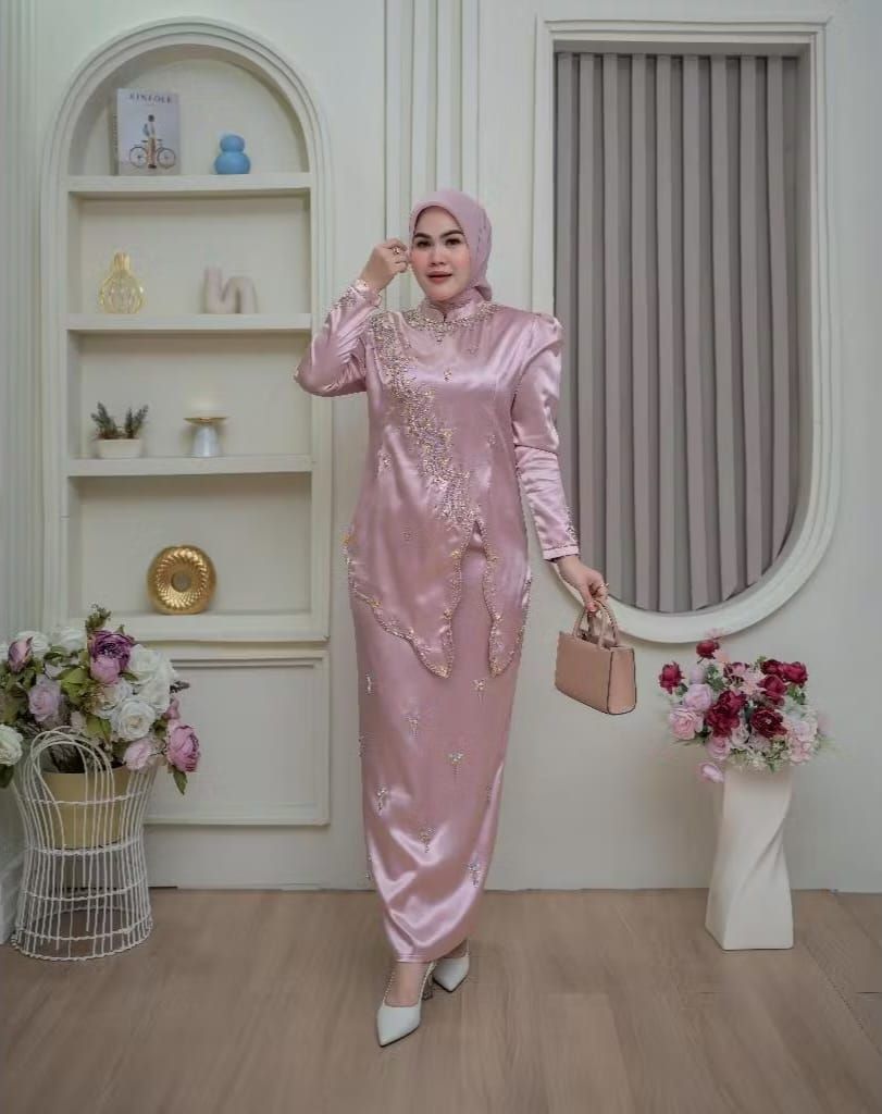 SET SERIES LEONI//SETELAN KEBAYA/PATET TERBARU/SETELAN KEBAYA MALAYSIA/KEBAYA WISUDA//KONDANGAN TERBARU Dress Payet Baju Pesta Panjang Remaja