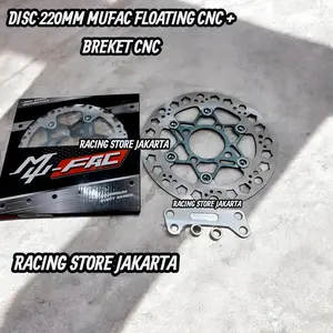 Piringan Cakram Depan 220mm 220 mm Honda Metic Dan Yamaha Metic Disc Brake Mufac N166 N182 AGV HQ35 HQ36 Rotor Floating Plus Breket Vario Beat Scoopy Mio Soul Mio sporty Mio Smile
