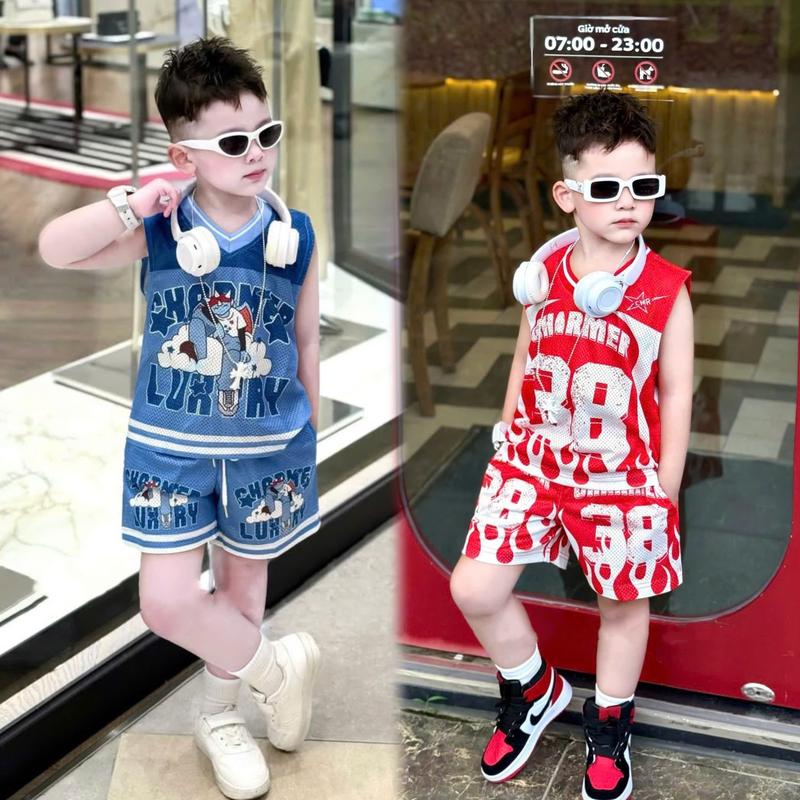 Bonbi Bộ Đồ Quần Áo Bé Trai Boy Phố Phong Cách Mùa Hè In Hình Đáng Yêu Chất Vải Cotton Co Dãn Mềm Mại Thấm Hút Mồ Hôi Cho Bé 9-45kg