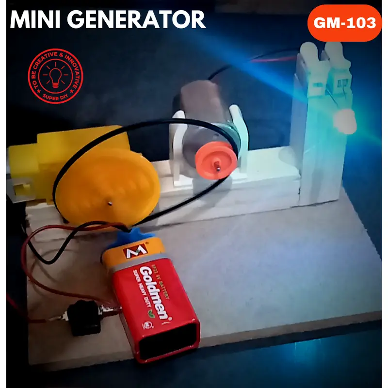 GM03 GENERATOR MINI UNTUK EDUKASI / MINI GENERATOR / DINAMO GENERATOR / MENGUBAH ENERGI GERAK MENJADI ENERGI LISTRIK 1