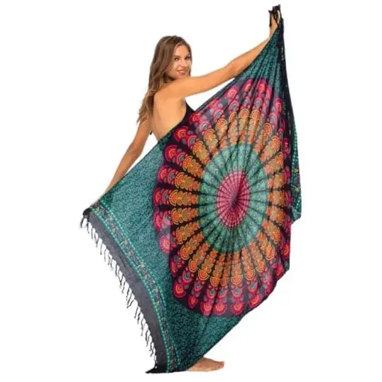 COD Kain Bali Sarung Bali Pantai Lukis Motif Mandala Eksport