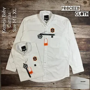 Kemeja Pria Lengan Panjang Premium Kemeja Cowok Distro Stylish Baju Panjang KerenBahan Katun Import Baby Canvas