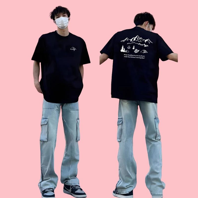 Kaos Distro Unisex Katun 24S Cewe Cowo Basic Style Crew Neck Baju Sablon Pria Keren Atasan Wanita Cowok 5