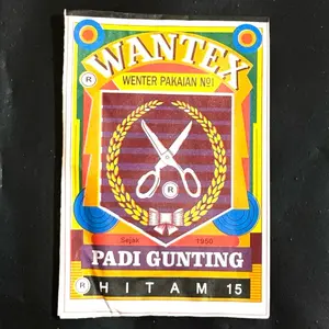 WANTEX PADI GUNTING WARNA HITAM CAP Pculated 1000% ORIGINAL Pewarna Kain Permanen No.1 Tidak Luntur Sejak 1950 Kualitas Bagus Dan Warna Pekat Permanen