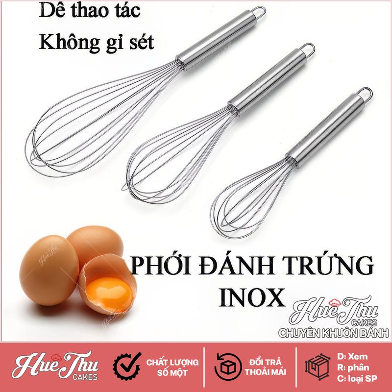 Cây đánh trứng inox, phới lồng đánh trứng cầm tay