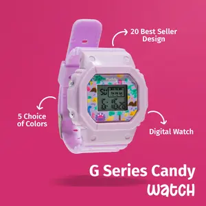 Paddywatch G Candy Series - Jam Tangan Rubber Digital Custom Gambar Putih Stopwatch