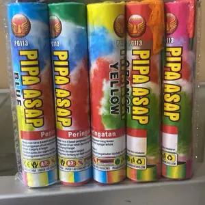 Pipa asap / smoke bomb / tongkat asap mengeluarkan asap warna - warni meriah dengan durasi 40 detik (n2)