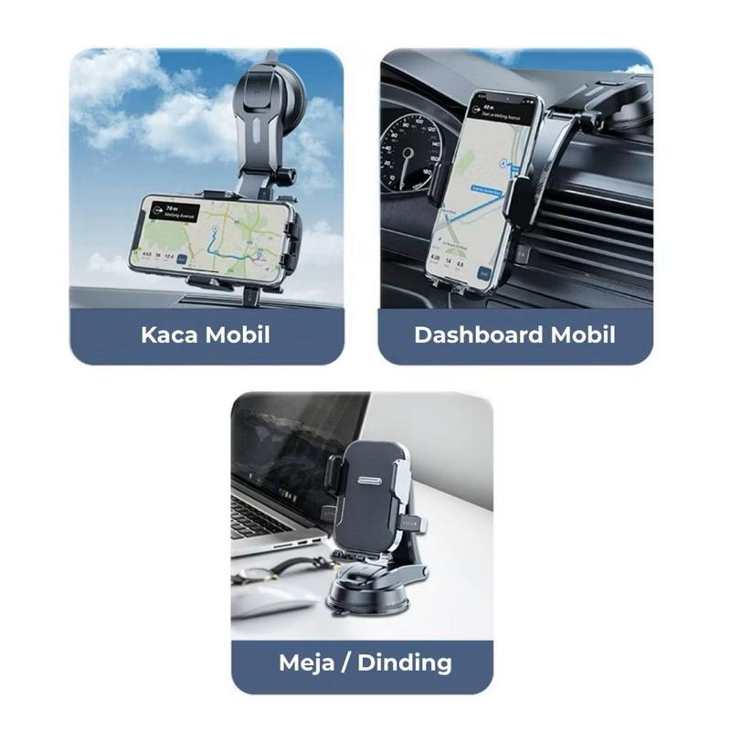 Phone Holder Dashboard Kaca Mobil 360° Rotation Flexible Strong Suction CUP Car Holder Universal