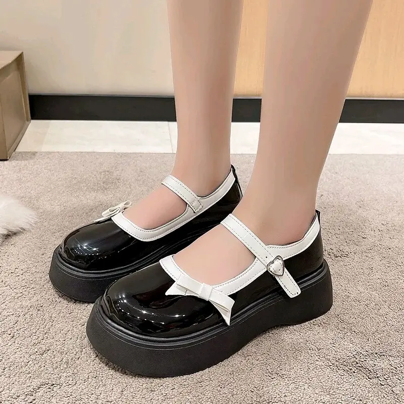 Mary Jane Shoes Sepatu Platform Upper Pita Hak Karet Tali Gasper KI-107 Premium 1