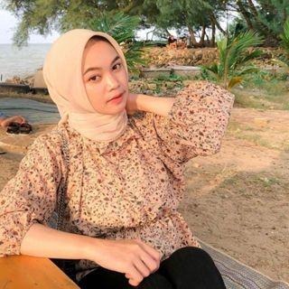 FLORAL OLLA BLOUSE MOTIF BUNGA ATASAN PINGGANG KARET / BLOUSE KOREAN VINTAGE Wolfis Wanita Atasan Panjang Baju  Cewek Dewasa olla blouse korean style Casual 6