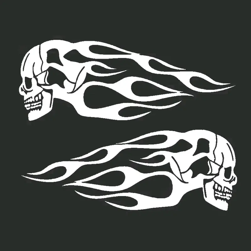 stiker cutting satu set tengkorak api untuk motor car Motorcycle 2