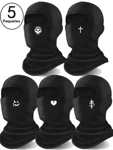 Paquete de 5 máscaras para esquí para hombres y mujeres, cubrecaracterística tipo balaclava, máscara con protección solar “Shiesty”, ligeras para motocicleta y snowboard