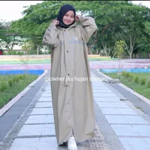 jas hujan gamis by scorpio bahan pvc tebal elastis waterprof ,