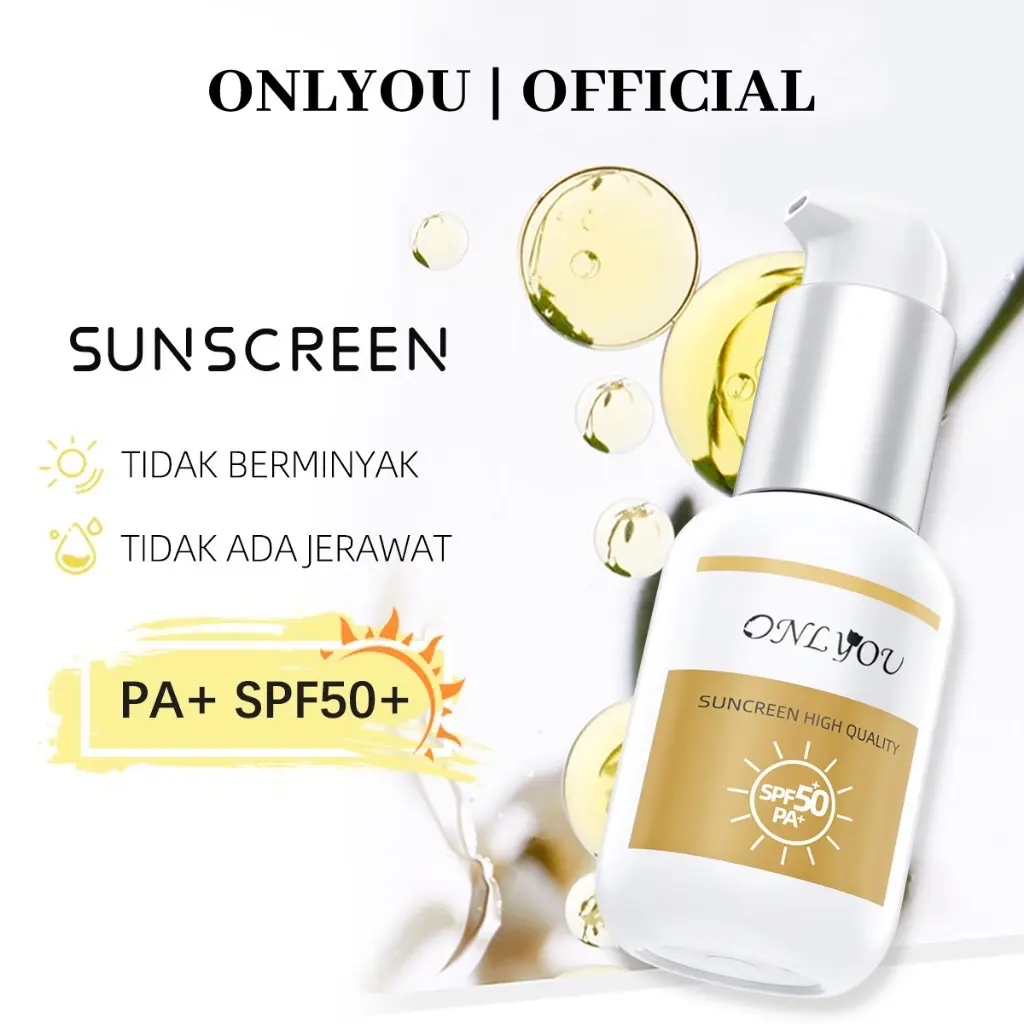 Onlyou Sunscreen SPF 50 PA+++ 50ml Tabir Surya Sunblock Wajah Badan Lotion