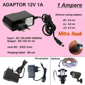 Adaptor 1A 12V - Charger DC Adaptor 1A 12V