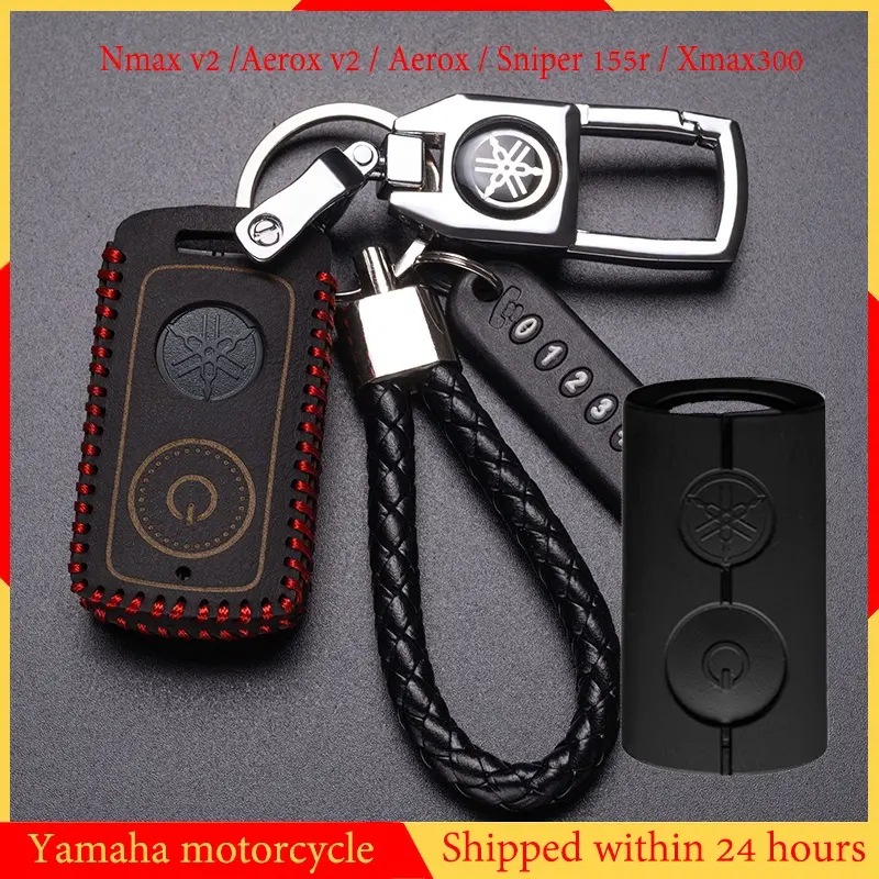 Yamaha y16zr / y16 Aerox / Sniper 155r / Xmax300 / Nmax v2 /Aerox v2 Remote Key Case Cover Leather Keychain Sarung Kunci