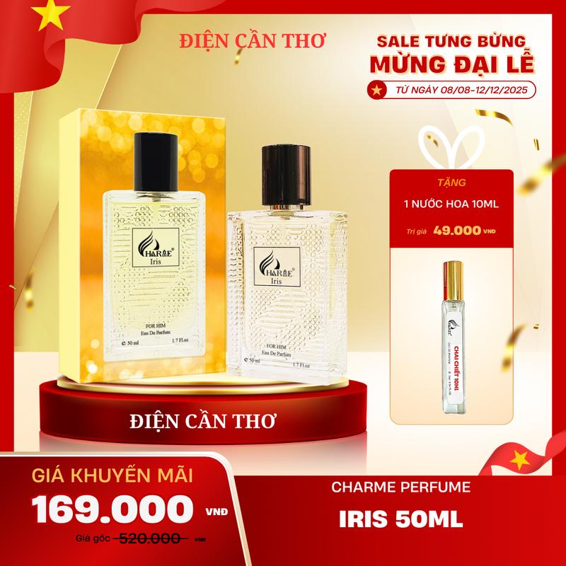CHARME PERFUME - Nước hoa Nam Charme Iris 50ml Tặng 10ml chính hãng Nam tính lịch lãm bí ẩn