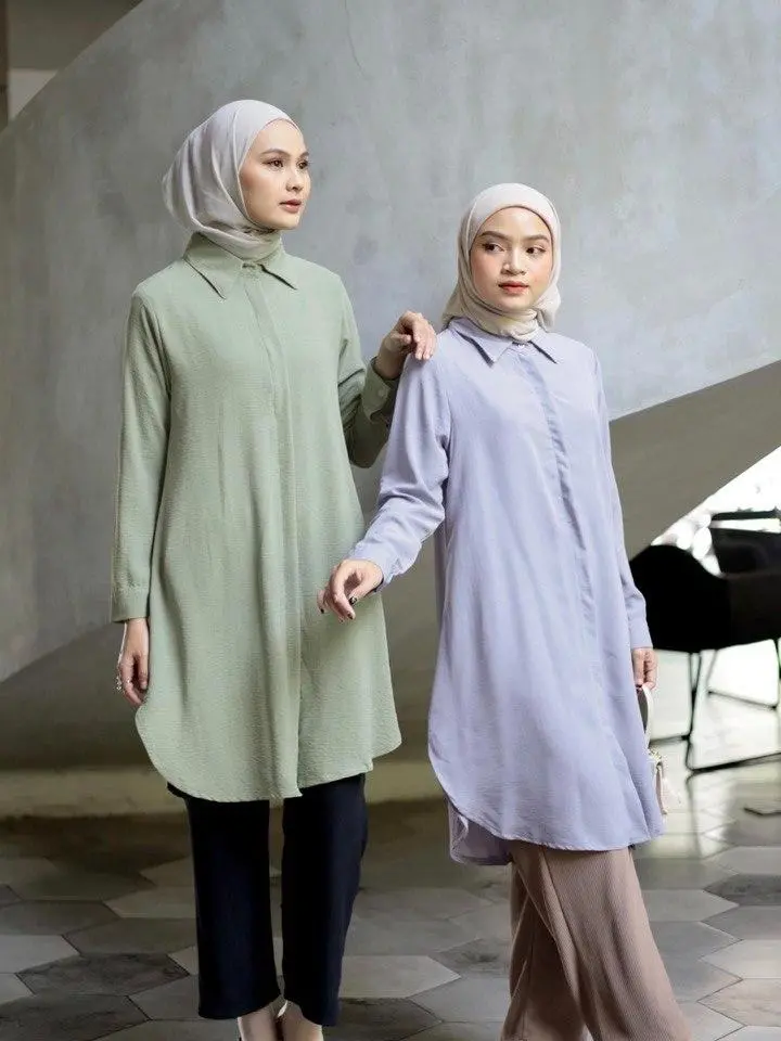 Casa Tunic - Tunik Wanita Kemeja Kasual Full Kancing