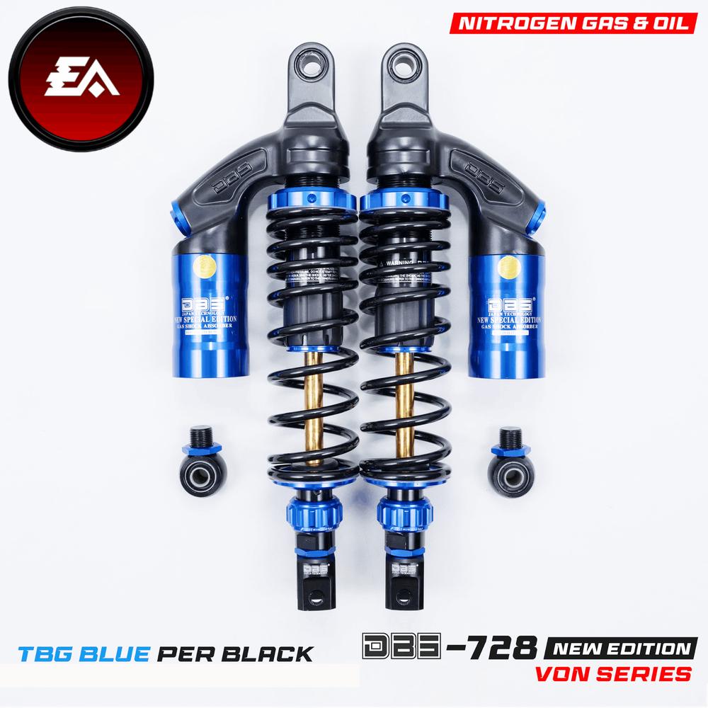 DBS 728 VON SERIES 320mm Shock Tabung Supra W175 RX King Verza Tiger Mega Pro GL Pro Win Thunder Shogun Karisma Revo PNP - BLACK TITANIUM AS GOLD 320mm