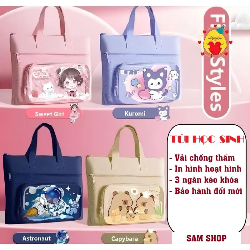 Để vừa A4 - Loại 1 Túi đi học - Túi Xách Học Thêm Cho Học Sinh - Đủ Mẫu Cho Bé Trai Bé Gái - Cặp đi học thêm cho bé màu sắc hoạt hình sinh động