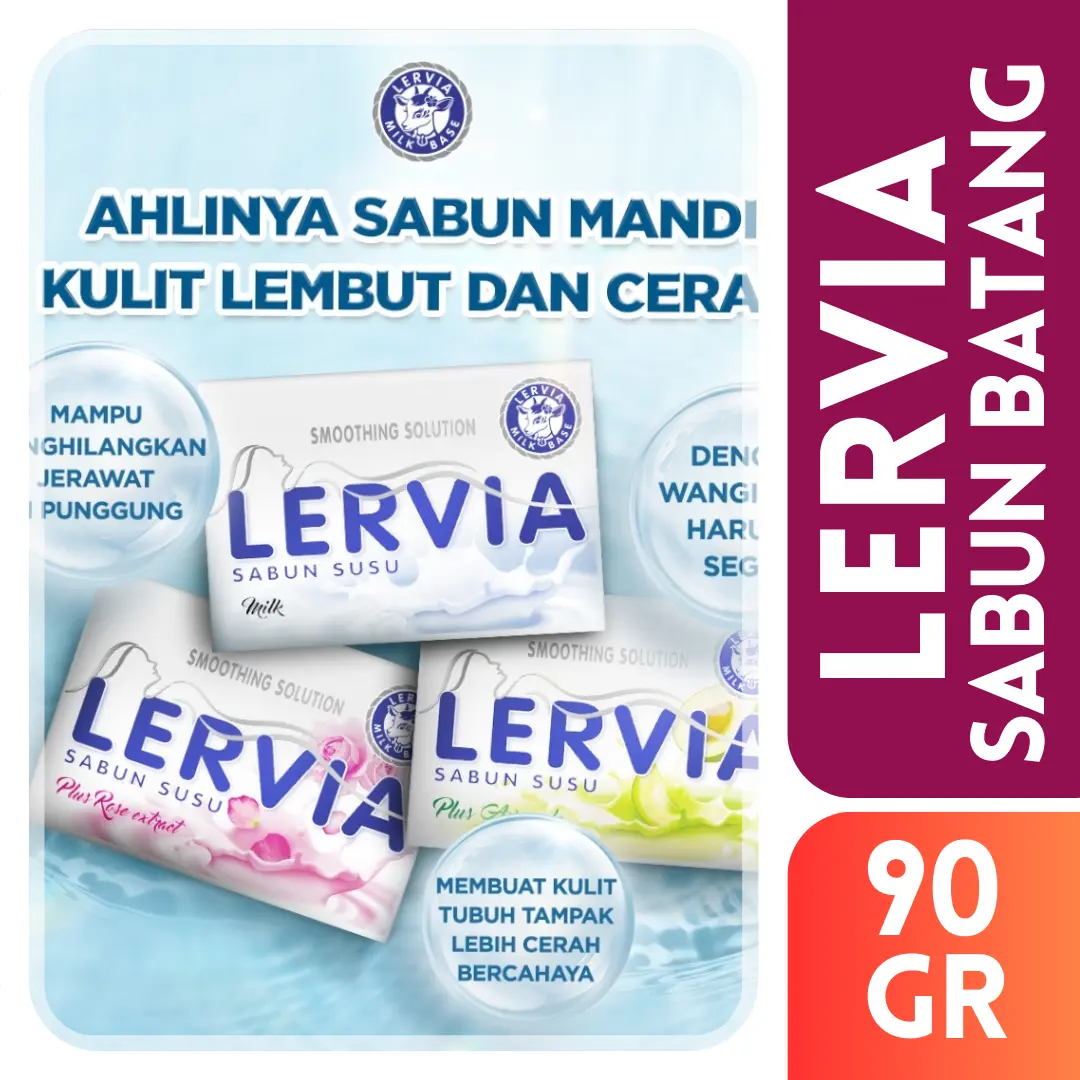 Sabun Batangan LERVIA 90gram - wangi segar