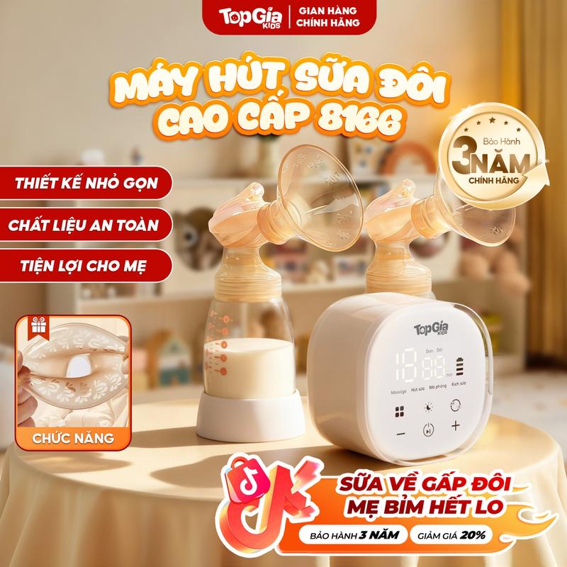 Máy Hút Sữa Điện Đôi 8166, Hút sữa, Kích sữa, Hút kiệt êm ái Máy hút sữa điện…