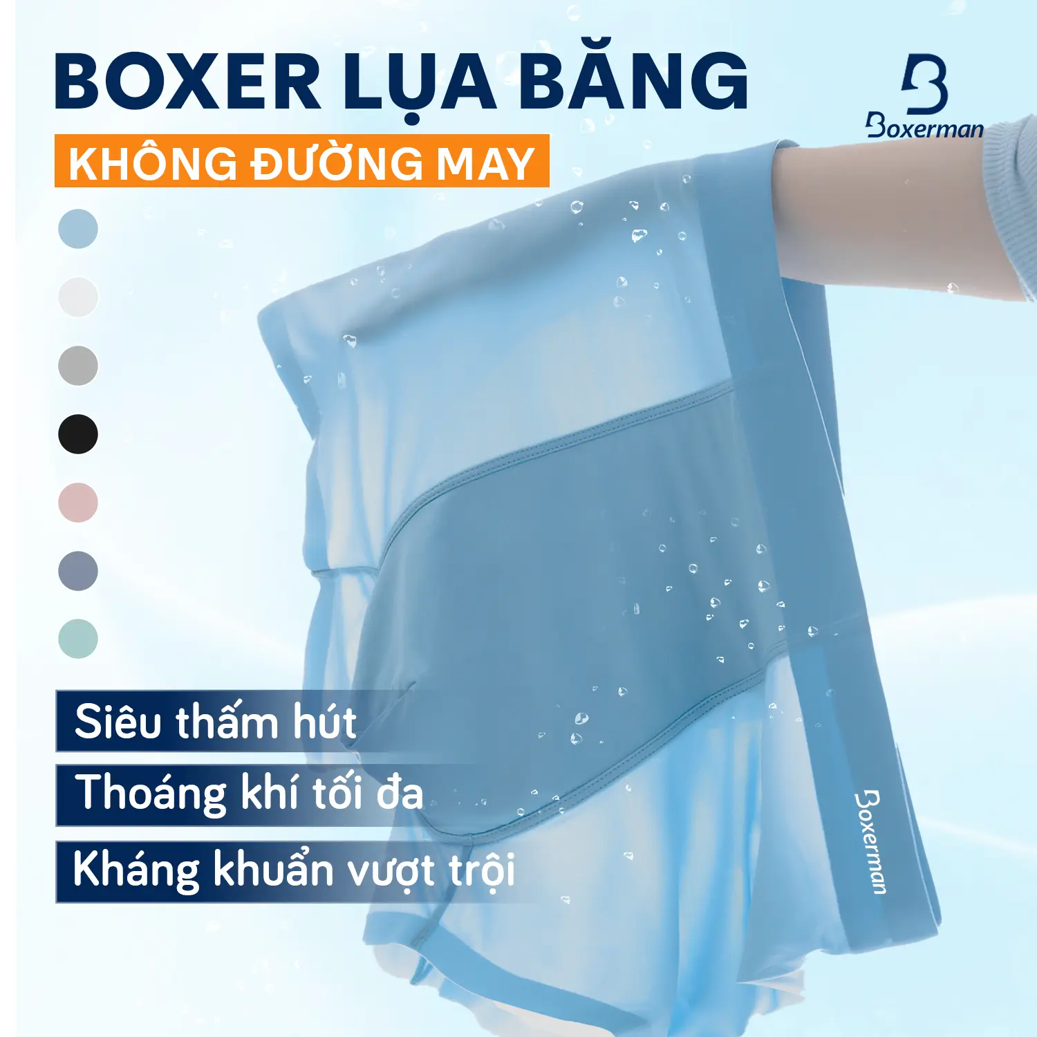 [ BOXERMAN ] Combo 3 Quần lót nam PROFIT - Quần sịp nam boxer thun lạnh cao cấp