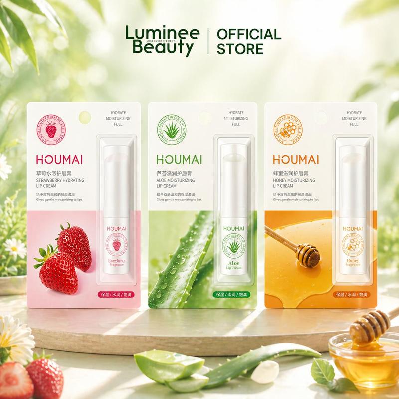 Bộ 3 món Son dưỡng môi Vitamin E chiết xuất dâu tây/mật ong/lô hội, tinh chất…