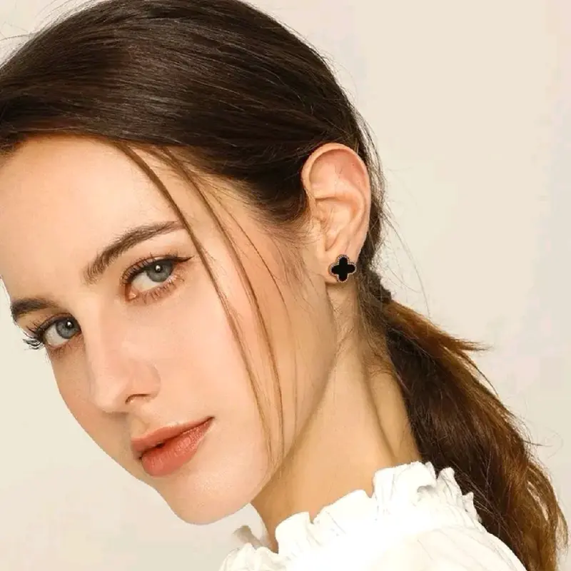 Anting Tusuk Titanium Bunga CLVR Satu Anti Karat & Anti Luntur - Earrings (COD) Aksesoris Elegan Perhiasan Rose 3