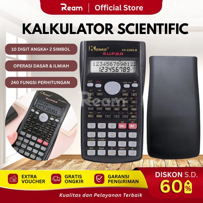 Gambar REAM Scientific Calculator Kalkulator Saintifik 240 Fungsi Sin Cos Tan Alat Tulis Sekolah dari Ream Store Indonesia Kota Surabaya Tokopedia