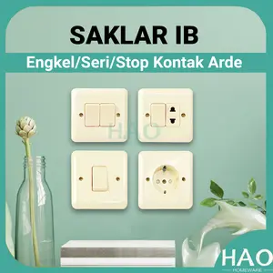 [HAO] SAKELAR IB MEREK CAHAYA/SAKLAR ENGKEL/SERI/STOP KONTAK ARDE/WARNA CREAM SC-101/2/3/4