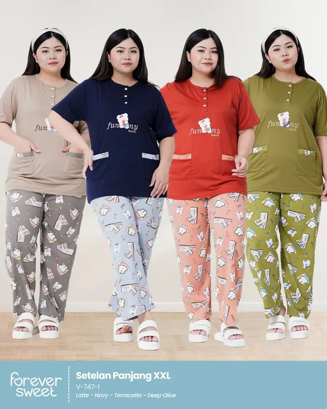 Piyama Baju Tidur Babydoll Wanita Dewasa Jumbo XXL Ld120 Forever Sweet Concept Baju Busui Kancing 6