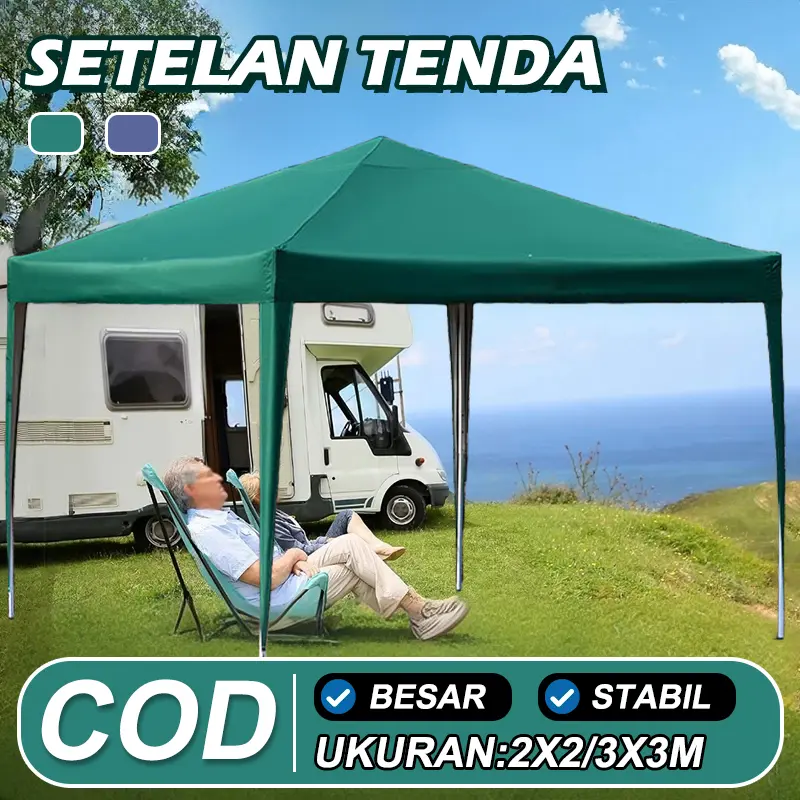 Tenda Lipat Portable 2x2m & 3x3m - Tenda Waterproof & Anti Panas untuk Bazar, Dagang, dan Event Outdoor