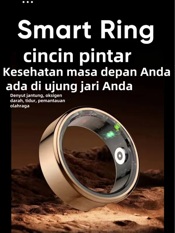 Hailiases Smart Ring Cincin Pintar Multifungsi Kesehatan Olahraga IP68 Waterproof Heart Rate & Blood Oxygen Monitoring Jam Smartwatch Ponsel Layar 1