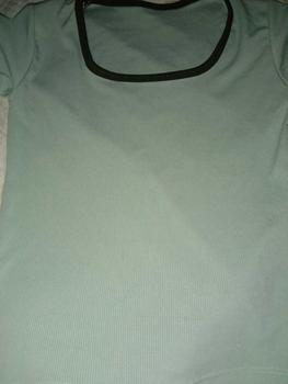 Product Review of Miss You Square Neck Contrast Binding Tee Full Length T Shirt For Women Tops Korean from M** m** 3
