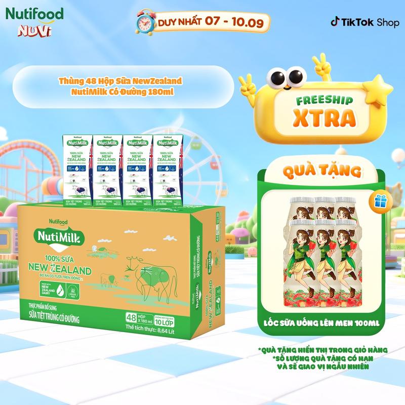 Thùng 48 Hộp Sữa NewZealand NutiMilk 180ml