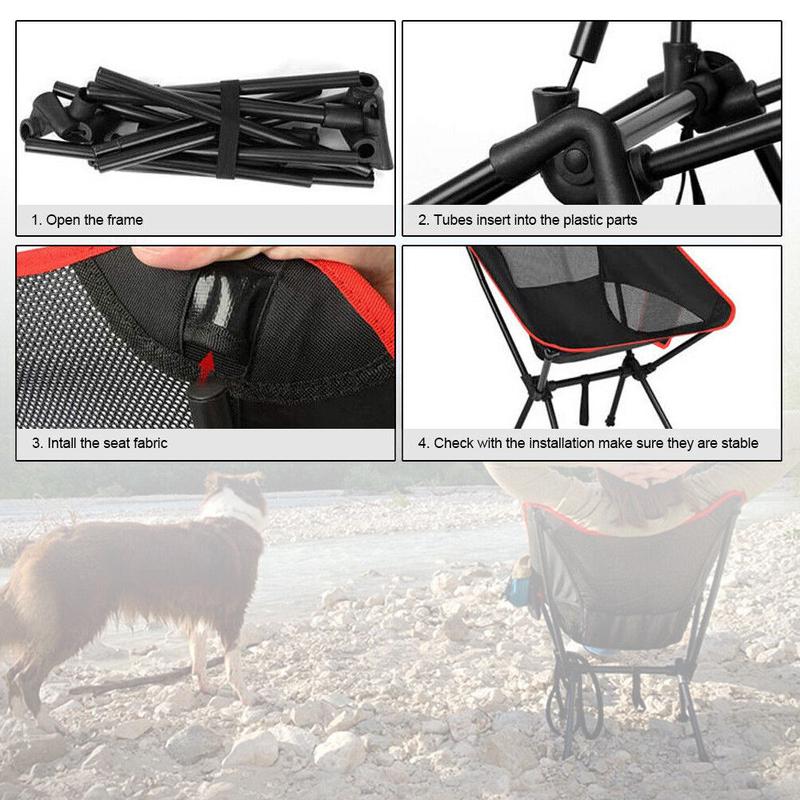 1 PCS Camping Chairs Portable, Foldable Chair Lightweight, Backpacking Chair for Adults, Folding Chairs for Outside Camp 2