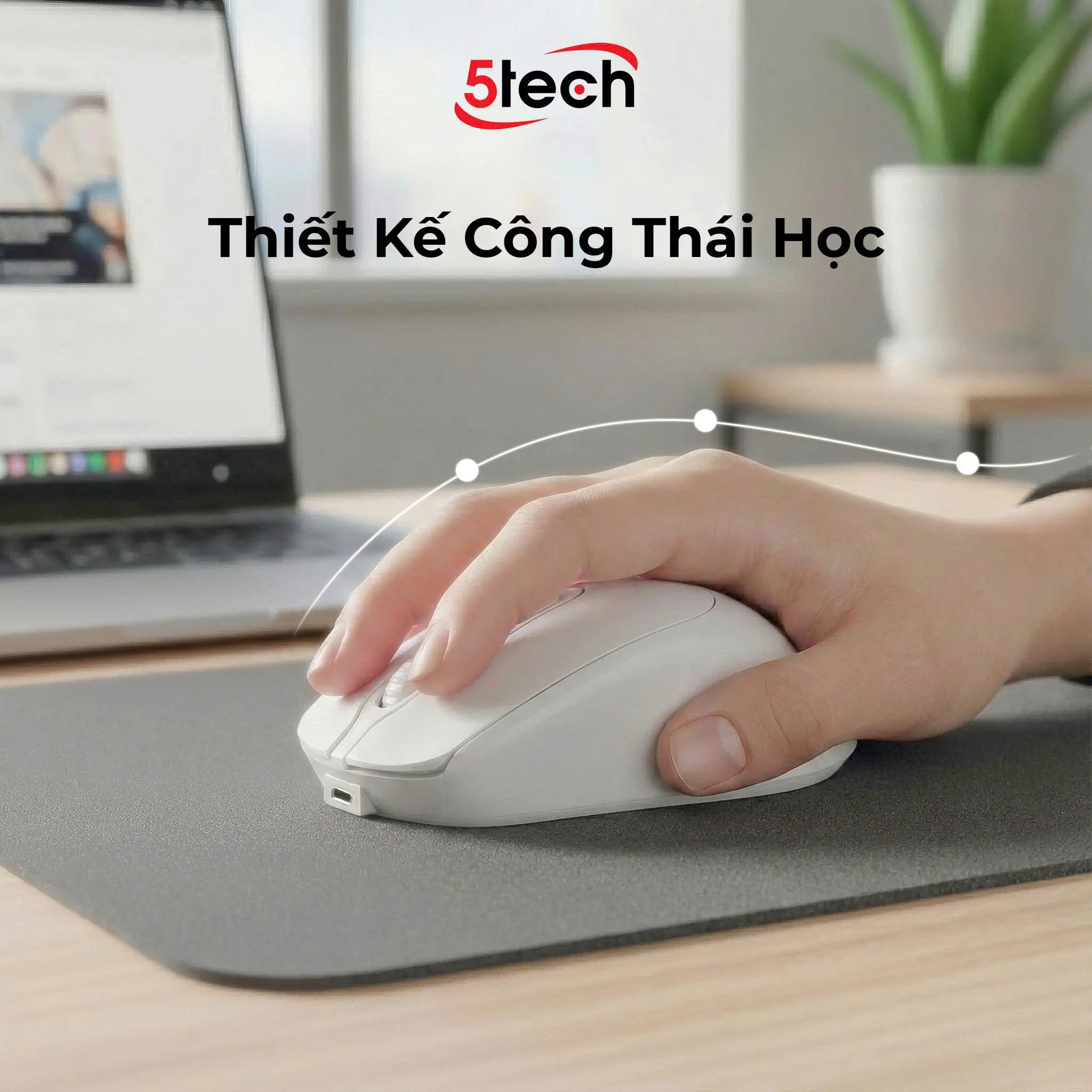 Chuột không dây 5Tech, chuột sạc pin, chuột kết nối đầu USB 2.4GHz, DPI 800-1600, chuột dành cho máy tính, laptop và những thiết bị có cổng kết nối USB 2.4GHz, chơi game mọi chế độ | BigBuy360 - bigbuy360.vn