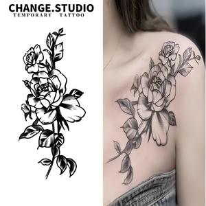 Hình Xăm Tạm Thời, Thiết Kế Hoa Trơn Toàn Bộ Cánh Tay, Không Thấm Nước Và Chống Trơn Trượt, Miếng Dán Hình Xăm, Kéo Dài Trong 15 Ngày