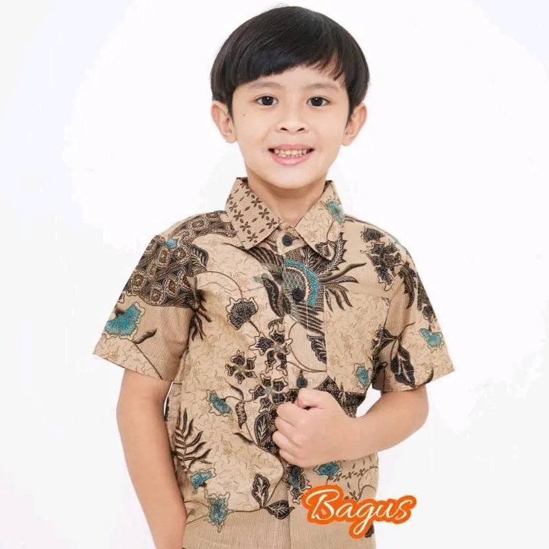 Baju Batik Anak  Laki-Laki Umur 1 2 3 4 5 6 7 8 9 10 11 12 tahun Kemeja Hem Batik Anak Cowok Motif Melodi Navy Best Seller 4