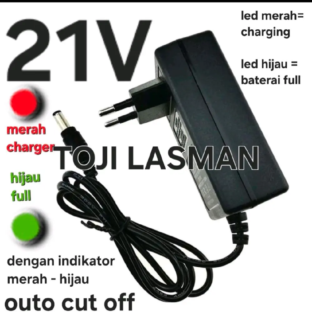 21v 2A / charger casan carger batu Baterai lithium 18V-21V LXT Fligman Kompatibel dengan Impact Wrench auto cut on off dengan lampu indikator merah hijau otomatis