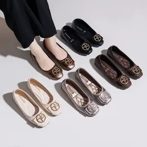 Bellazora-flat shoes elegant style -flat shoes wanita -Jessica Super Mewah dan Nyaman Anti Slip Pita Cantik untuk Wanita Size 37-41 Hitam Grey Cream
