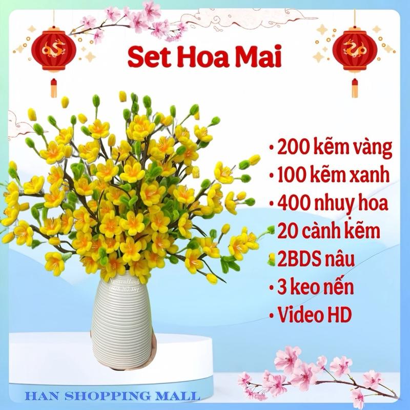 Bộ nguyên liệu làm HOA MAI VÀNG kẽm nhung tự làm trang trí Tết handmade Diy