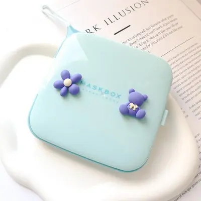 Hộp lưu trữ để bàn bằng nhôm, thiết kế hoạt hình dễ thương tùy chỉnh, thích hợp cho mặt nạ học sinh và đồ trang sức, lưu trữ tại nhà, cũng có thể được sử dụng làm hộp lưu trữ mặt nạ 7