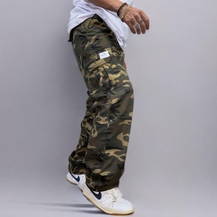 GEVAR Cargo Pants Camo Loreng Regular Fit Celana Motif Twill Panjang Pria 1