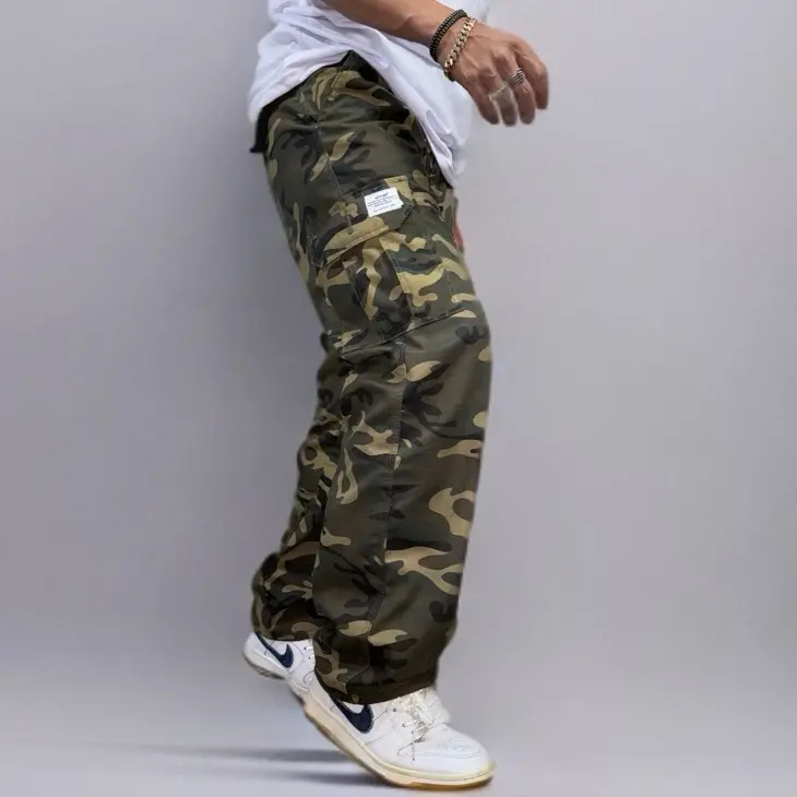 GEVAR Cargo Pants Camo Loreng Regular Fit Celana Motif Twill Panjang Pria 0