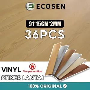 1 BOX (36 Pcs) Floor Vinyl Lantai Stiker / 91.5cm x 15.2cm /ECOSEN Lantai kayu parquet Dengan Lem / Sticker Vinyl Lantai PVC High Quality / Vinyl Lantai Parket Kayu PVC / Lantai Vinyl Stiker spc flooring